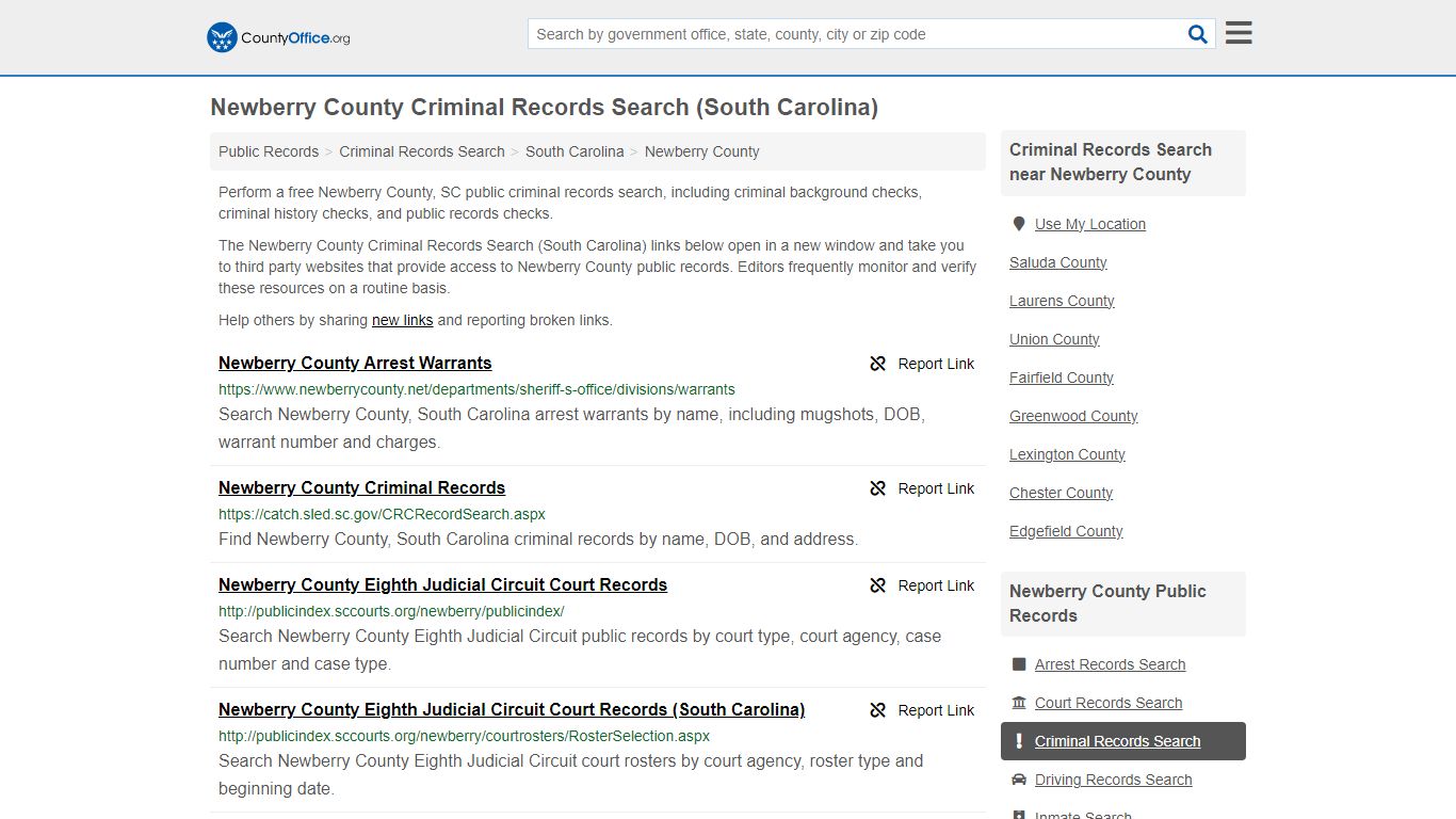 Criminal Records Search - Newberry County, SC (Arrests, Jails & Most ...